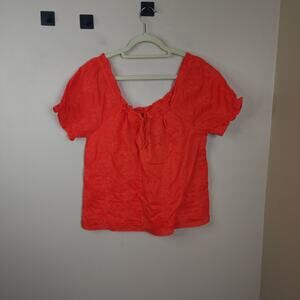 J CREW Square-neck top with embroidered eyelet Size S